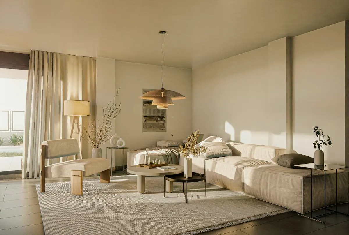 Warm natural interior styling during a design consultation