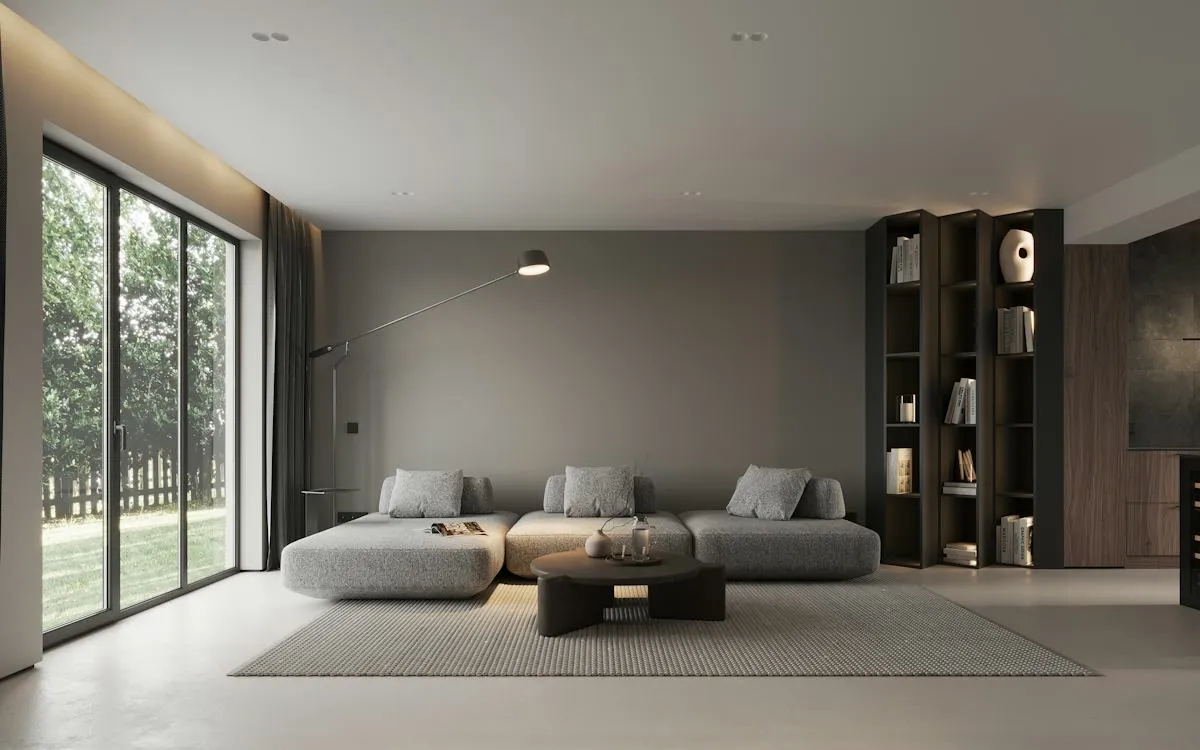 Carefully layered furnishings and natural materials